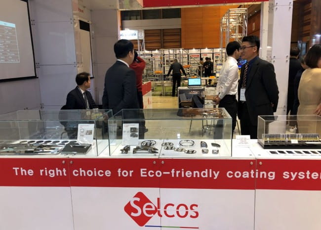 iMiD 한국디스플레이산업전시회 2018에 참가한 셀코스 전시 부스